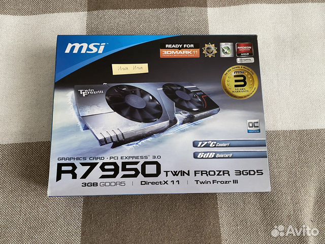 Видеокарта MSI R7950 Twin Frozr 3 Gb купить в Москве | Электроника | Авито