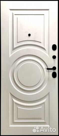 Входная дверь Богема Черная шагрень / Белая