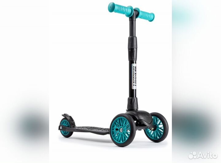 Самокат детский baby бирюзовый/черный