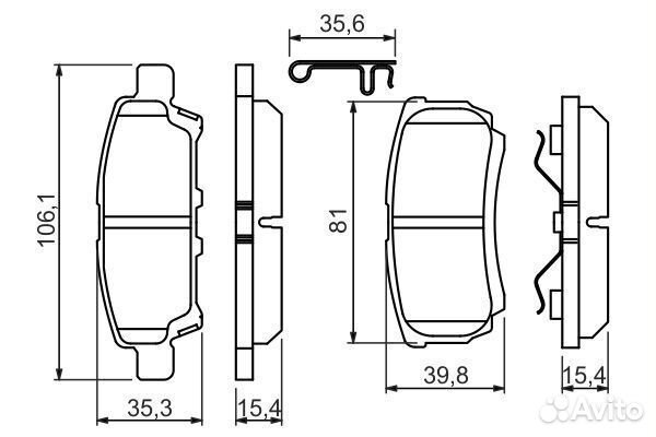 Колодки тормозные mitsubishi Lancer 9 (03-08)