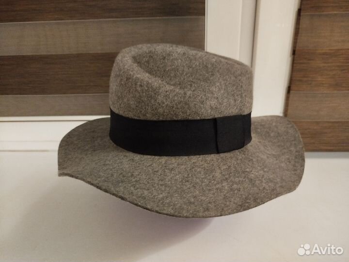 Шляпа женская фетровая, шерсть 100%