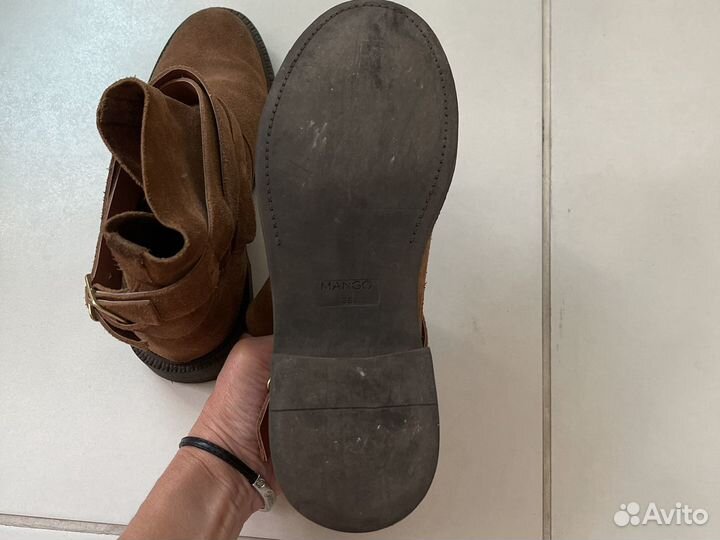 Ботинки женские mango,38 размера,натуральная замша