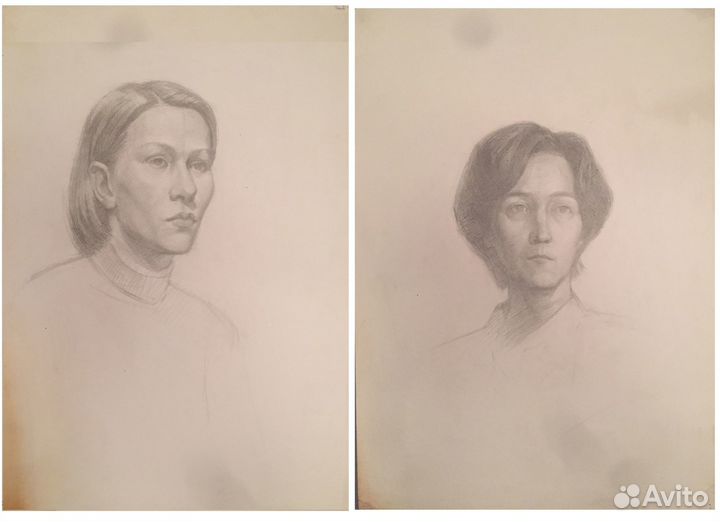 Женская голова - рисунок