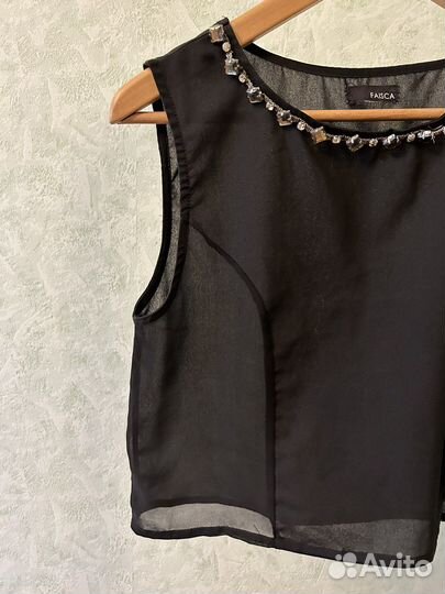 Кроп топ черный