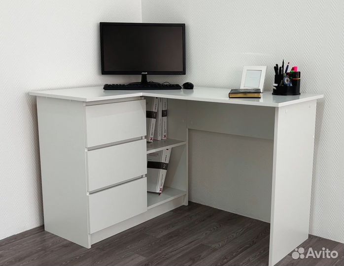 Стол письменный компьютерный Мори мс-16 белый