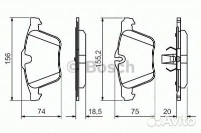 Bosch 0986494481 Колодки тормозные передние