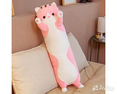 Мягкая игрушка Кот батон игрушка 50 см Розовый