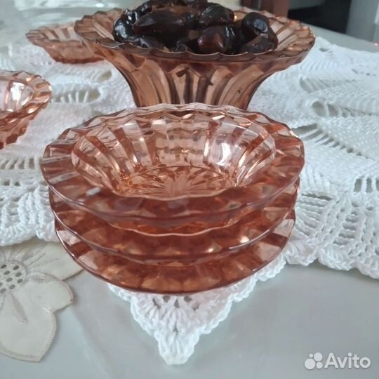 Вазочка для варенья и 6 розеток СССР