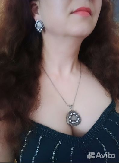 Комплект серьги и кулон индийские