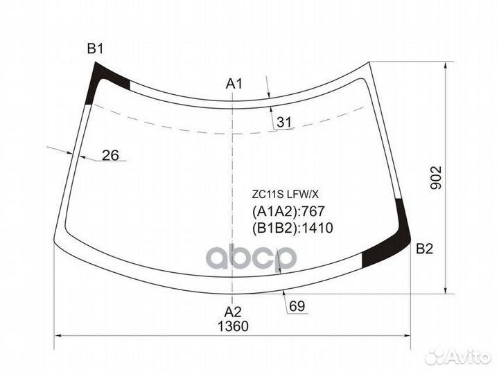 Стекло лобовое suzuki swift ZC# 3/5D 04-11 ZC11