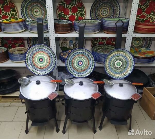 Казан с печью с трубой 2мм