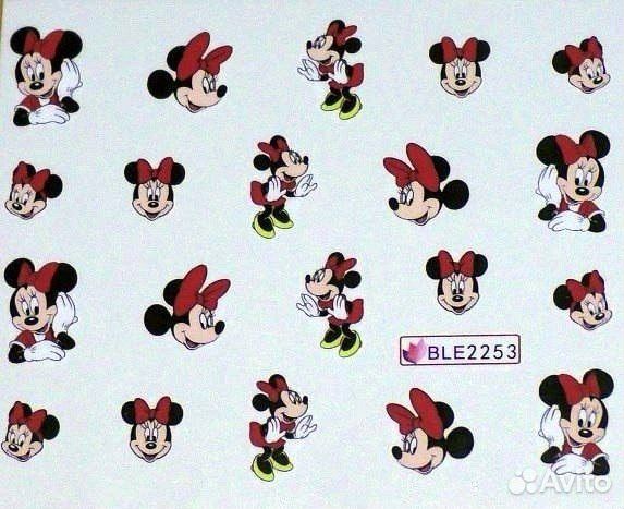 Водные стикеры (слайдеры) для ногтей (Микки Маус)