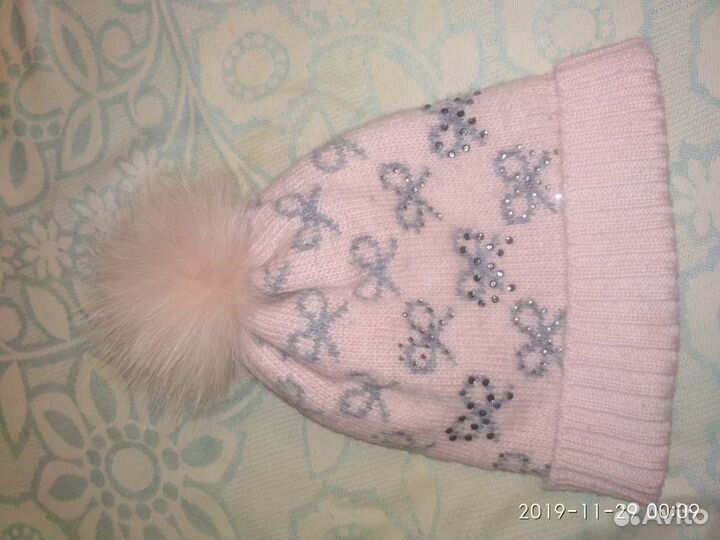 Шапка/шарф комплект, тёплые шапки