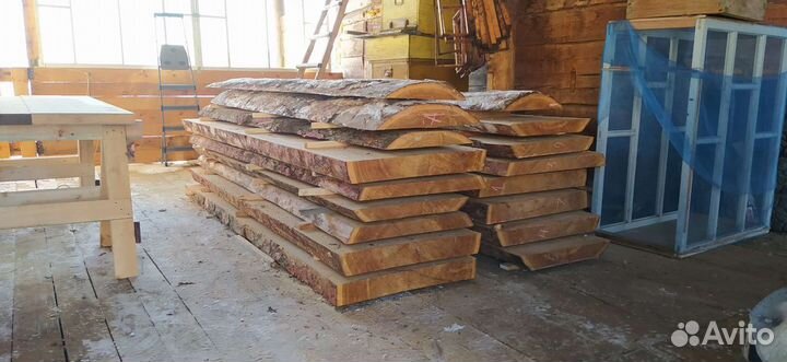 Слэбы, продольные спилы кедр, лиственница