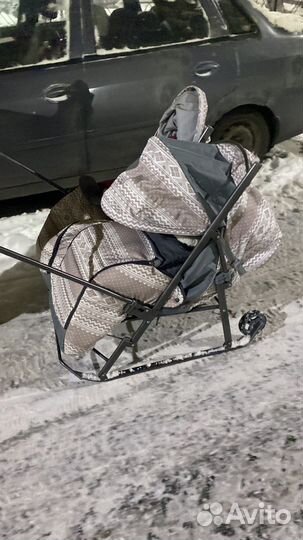 Санки коляска для двоих