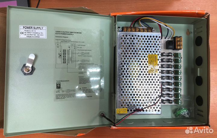 Блок питания 12В 10А, металлический корпус