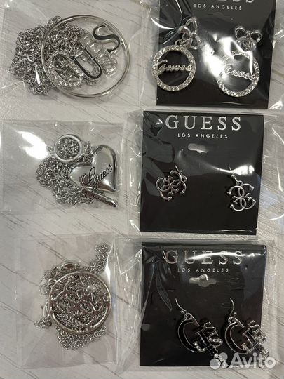 Серьги,браслеты, подвески с цепью guess