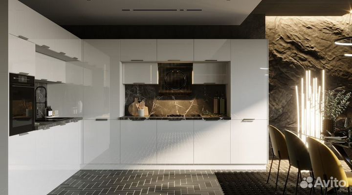 Кухня белый глянец