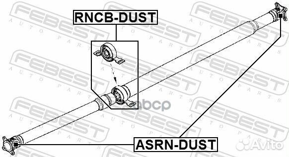 Подшипник опоры карданного вала rncbdust Febest