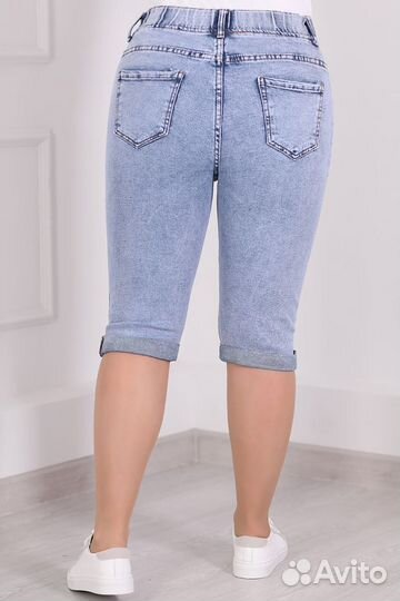 Капри джинсовые облегающие со стрейчем летние, раз