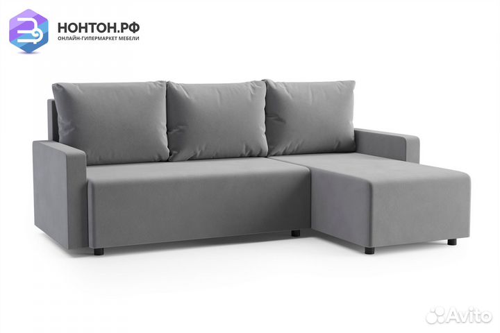 Диван угловой еврокнижка Мидгард темно-серый