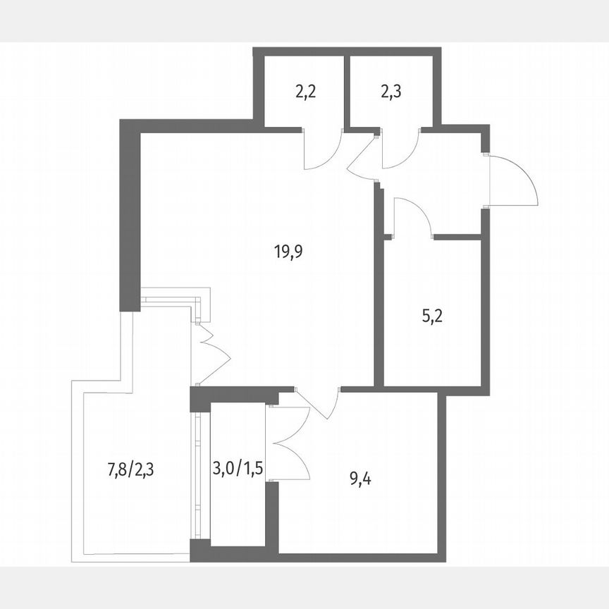 1-к. квартира, 47,1 м², 2/8 эт.