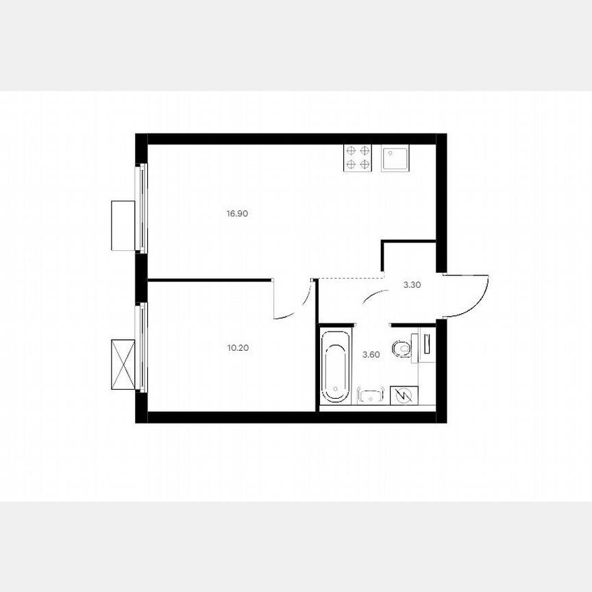 1-к. квартира, 34 м², 16/33 эт.