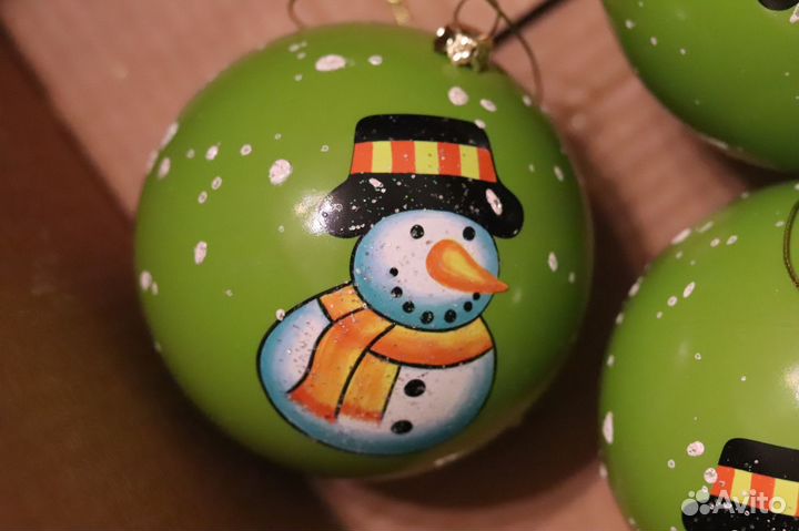Шарики новогодние дизайнерские 7 штук