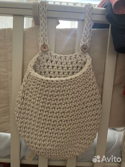 Вязаные органайзеры на кроватку Rustikids