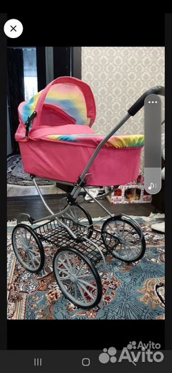 Коляска для кукол большая с пупсом