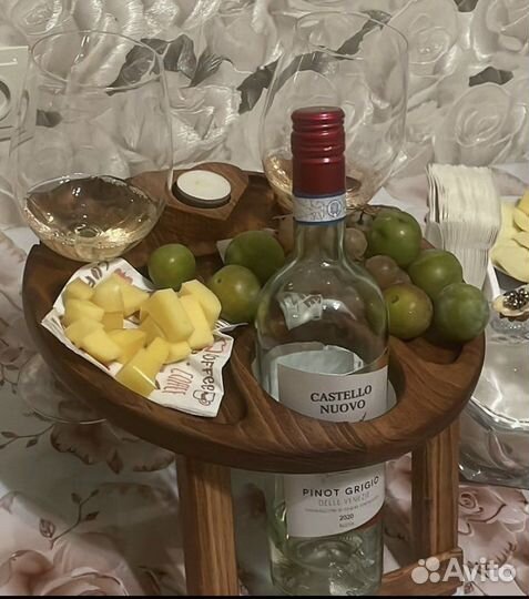 Столик винный складной деревянный