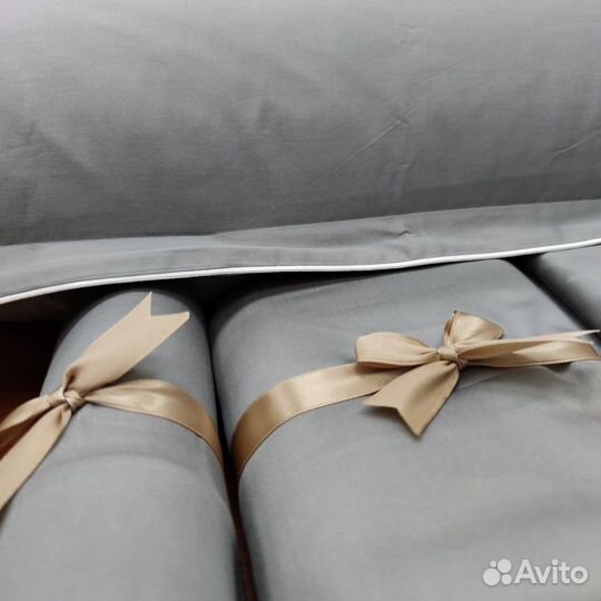 Постельное белье из Люкс-сатина 400тс серый