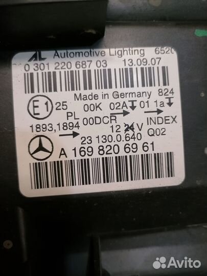 Фара левая ксенон Mercedes Benz B Class W245