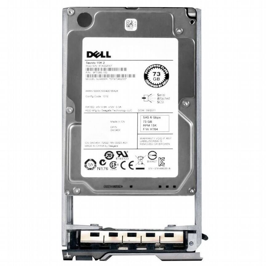 [W345K] Жесткий Диск Dell 73gb Sas 2,5" Hdd W345k
