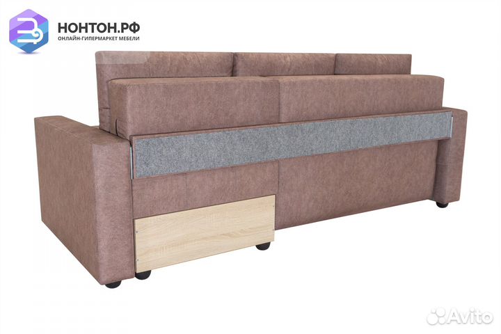 Диван угловой тик-так Гамбург коричневый