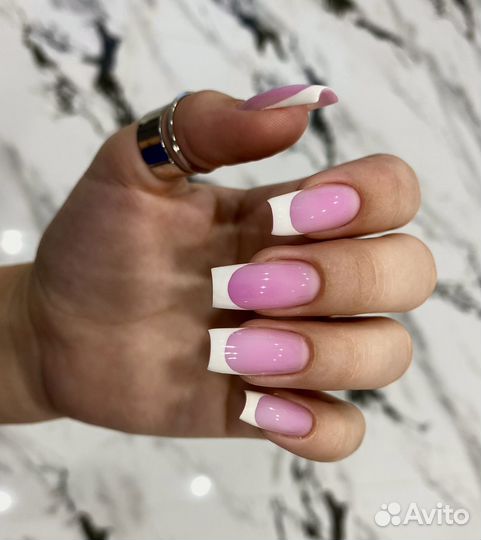 Маникюр за 1,5 часа, гель лак, наращивание ногтей