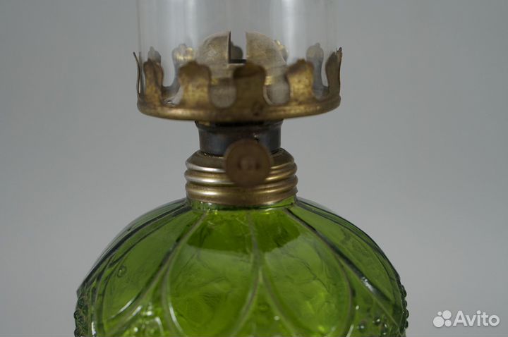 Керосиновая лампа из цветного стекла ретро винтаж