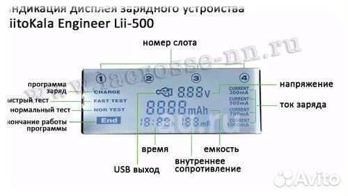 Зарядное устройство Liitokala Lii-500 18650