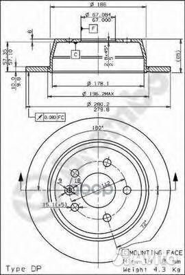 Диск тормозной Standard зад 08696810 Brembo