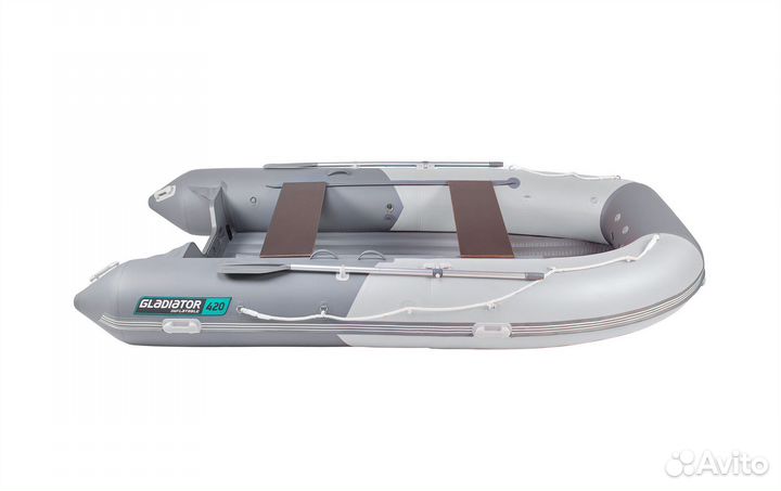 Надувная лодка gladiator E420S белый/серый