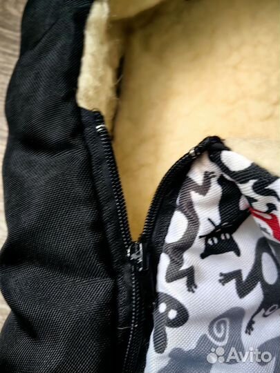 Зимний конверт в коляску на овчине