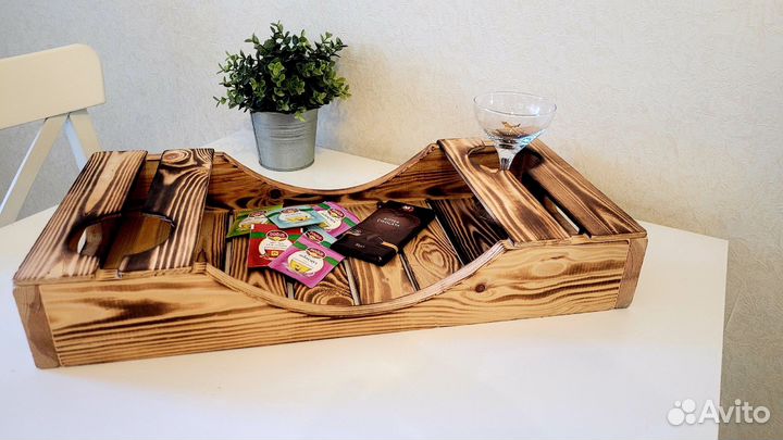Сервировочный столик/Поднос из дерева сосны