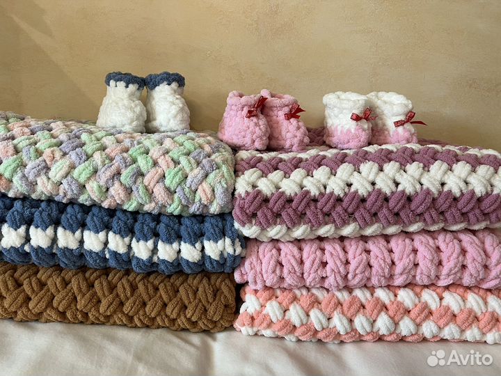 Детские пледы вязаные