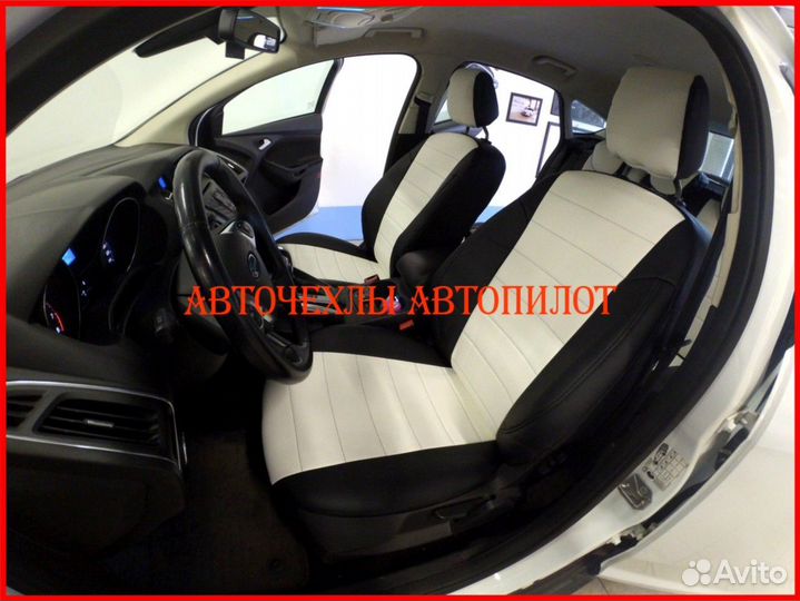 Чехлы Автопилот Ford EcoSport из экокожи чёрно-бел