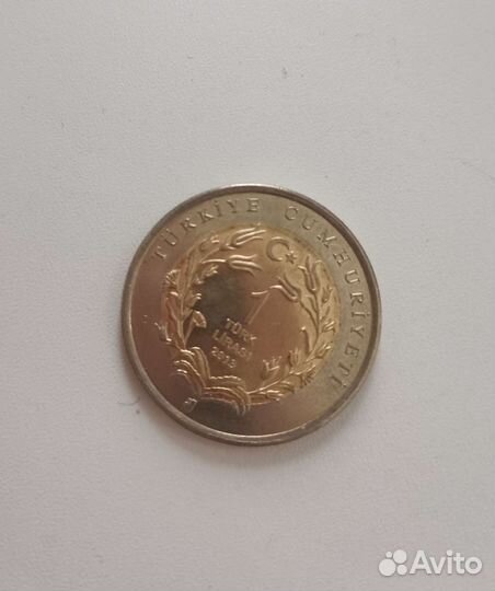 Монета 1 лира «журавль-красавка (красная книга)»