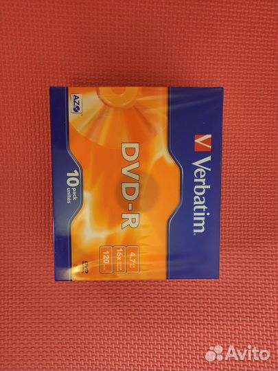 Записываемый диск Verbatim Dvd-R 4.7gb 10 шт упак