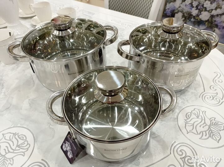 Набор кастрюль из нержавеющей стали 