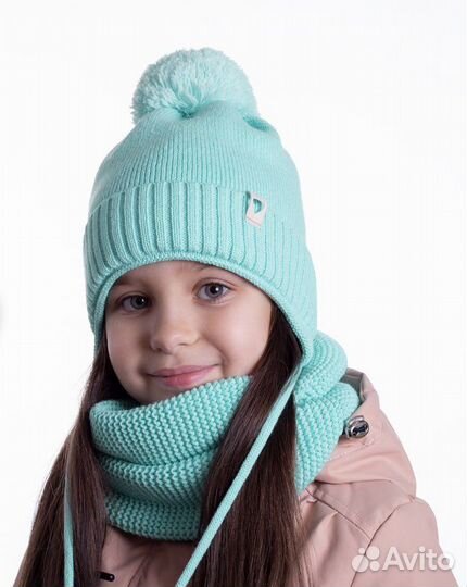 Комплект шапка и шарф для девочки