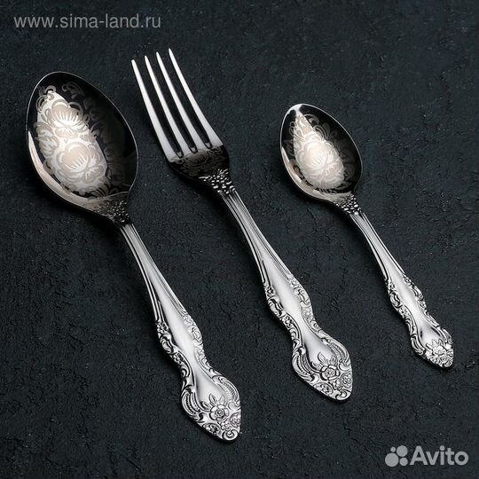 Набор столовых приборов «Тройка», 18 предметов, ху