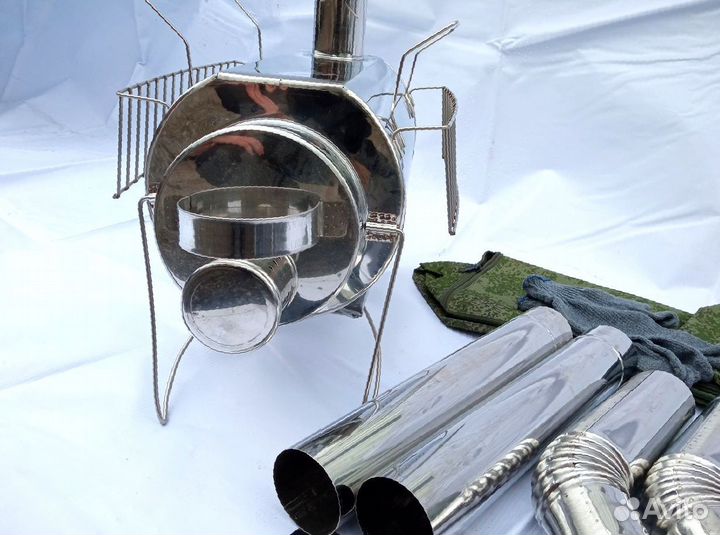 Печь туристическая Кабанчик на 15 л. с решетками